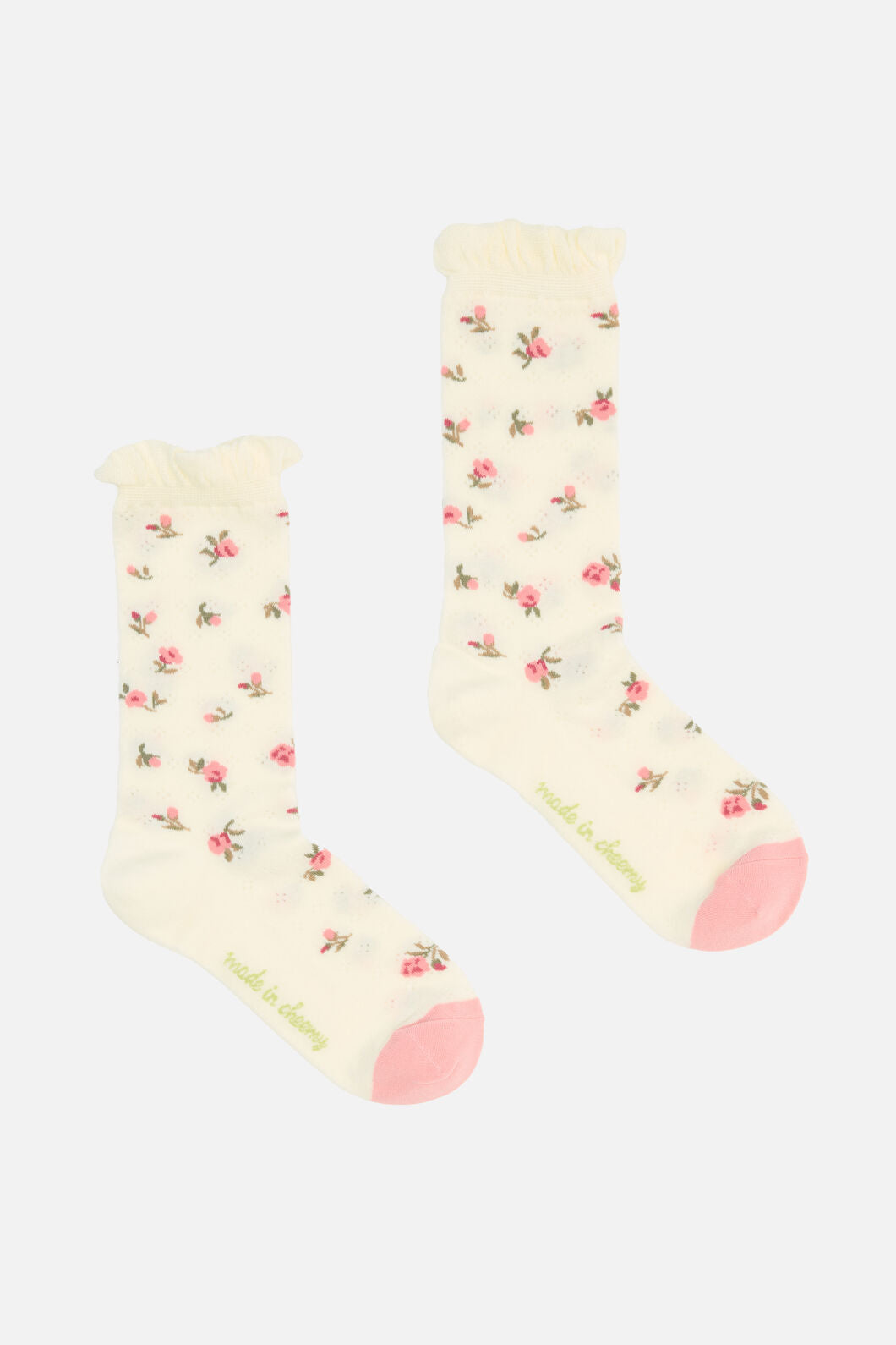 Princess Highway - Pointelle & Floral Socks - cream