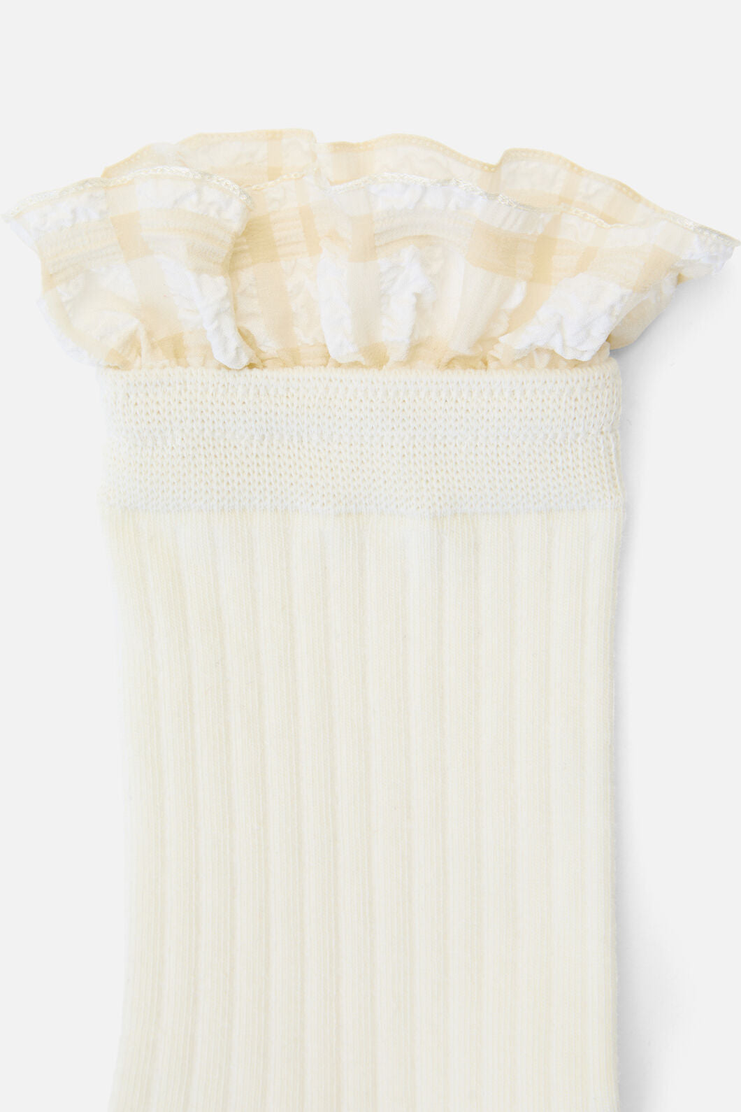 Princess Highway - Cream Rib Frill Sock - cream