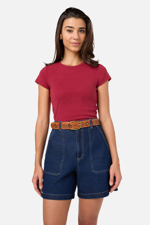 Princess Highway - Embroidered Belt - tan