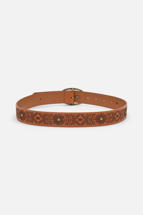Princess Highway - Embroidered Belt - tan