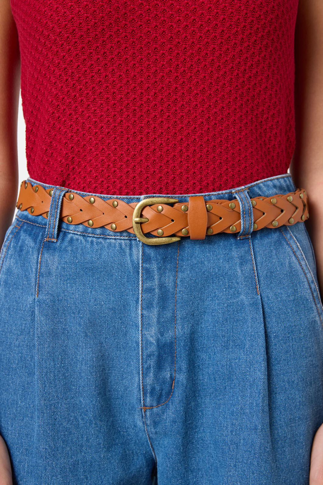 Princess Highway - Weave Stud Belt - tan