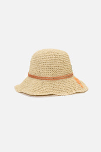 Princess Highway - Daisy Embroidered Straw Hat - natural