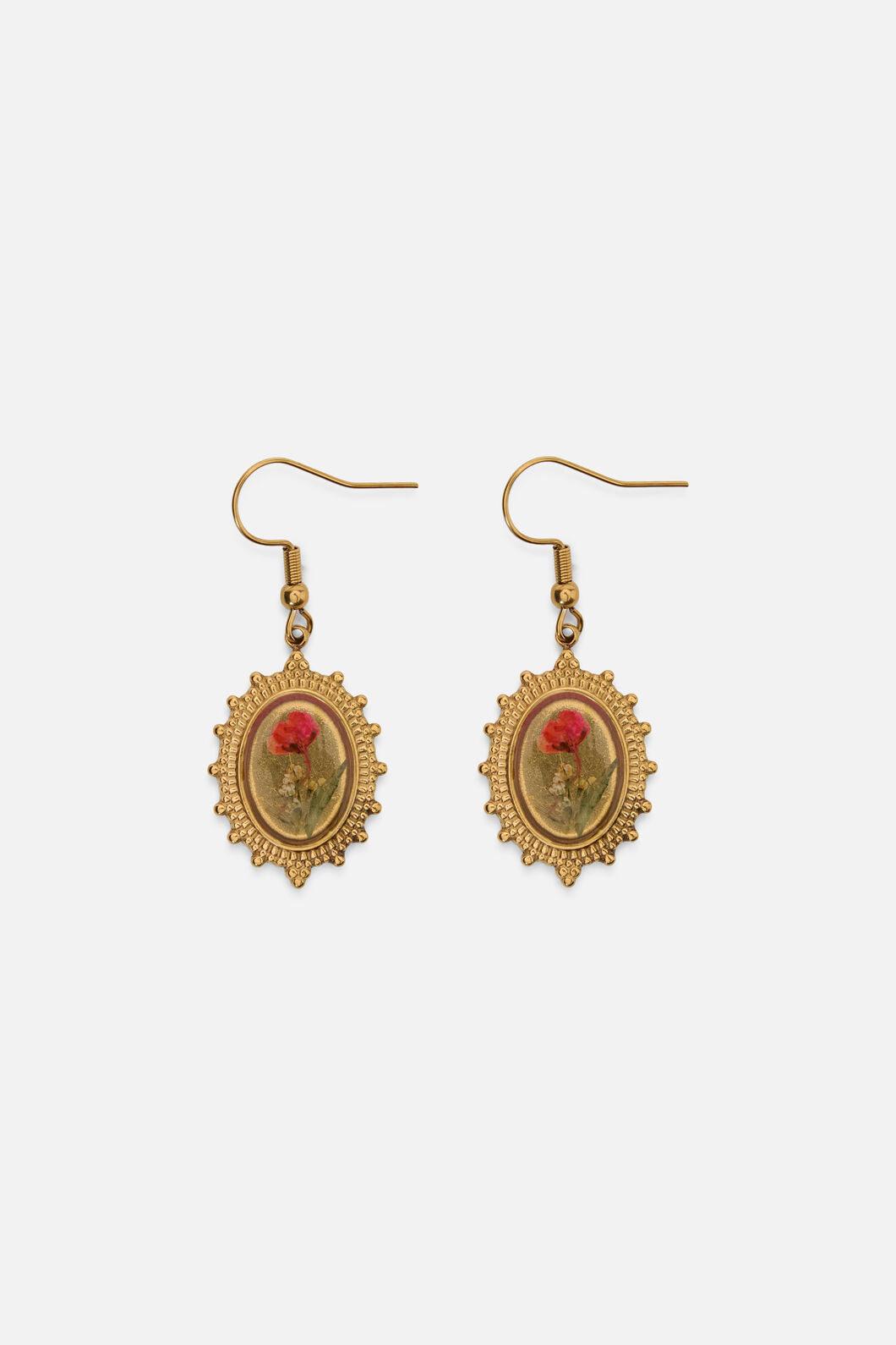 Princess Highway - Framed Floral Earrings - gold