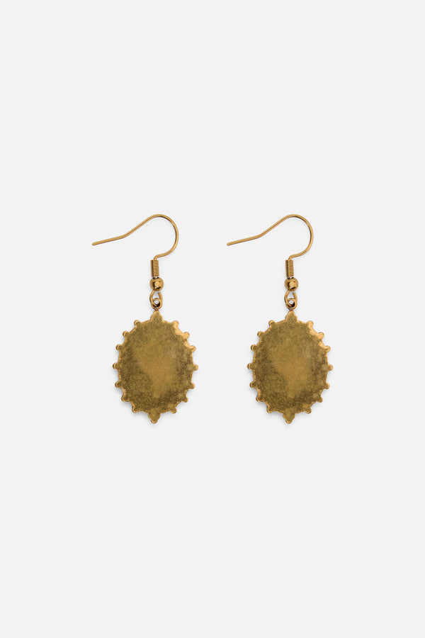 Princess Highway - Framed Floral Earrings - gold