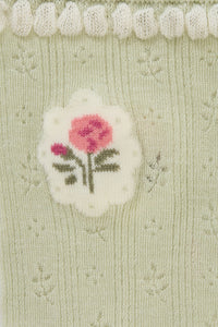 Princess Highway - Pointelle and Floral Socks - sage