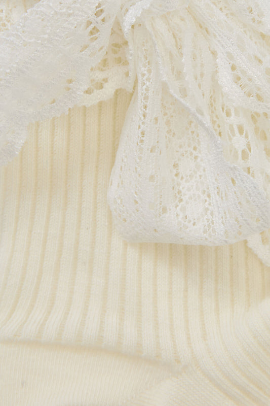 Princess Highway - Rib & Lace Socks - cream