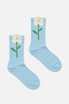 Princess Highway - Blue Stem Flower Socks - blue