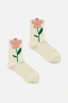 Princess Highway - Cream Stem Flower Socks - cream