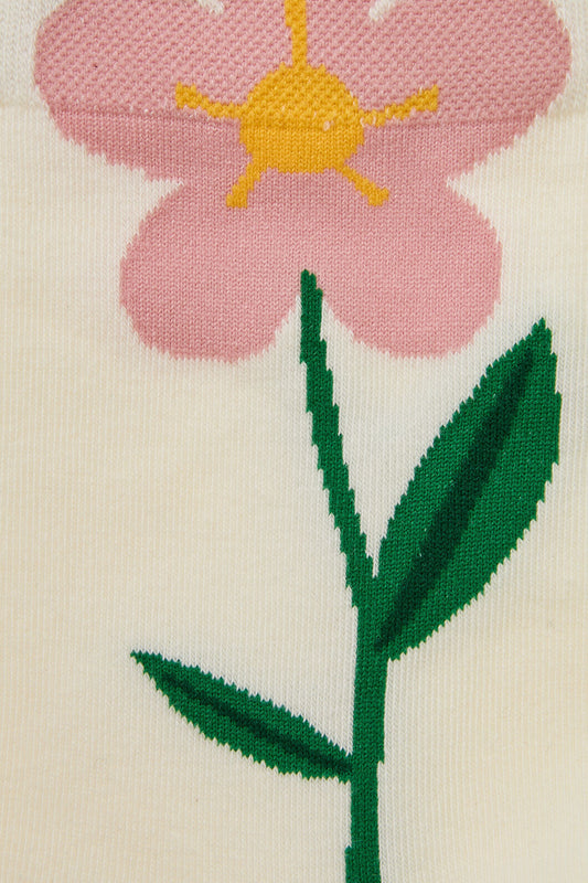 Princess Highway - Cream Stem Flower Socks - cream