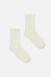 Princess Highway - Textured Heart & Frill Sock - cream