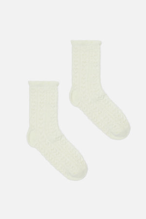 Princess Highway - Textured Heart & Frill Sock - cream