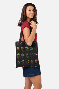 Princess Highway - Floral Embroidered Tote - black