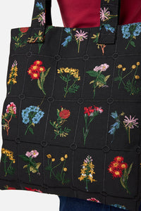 Princess Highway - Floral Embroidered Tote - black