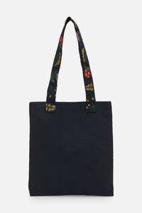 Princess Highway - Floral Embroidered Tote - black