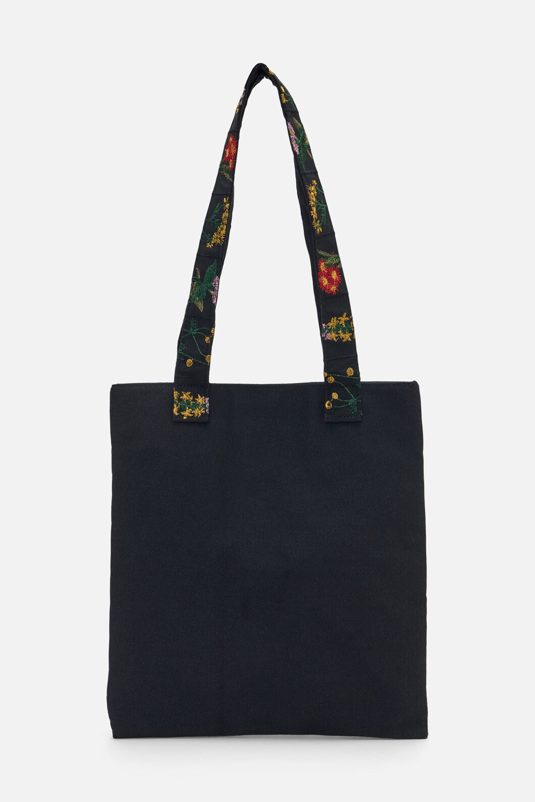 Princess Highway - Floral Embroidered Tote - black