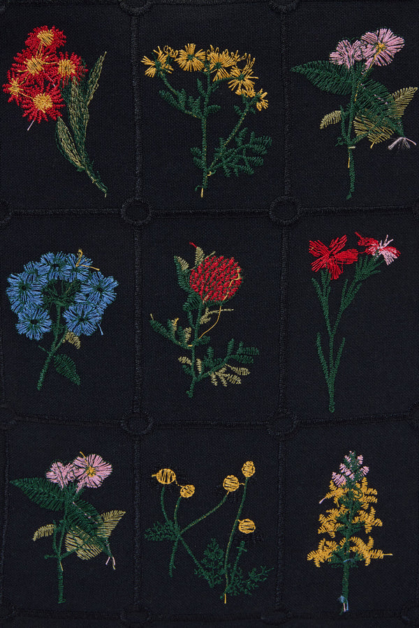 Princess Highway - Floral Embroidered Tote - black