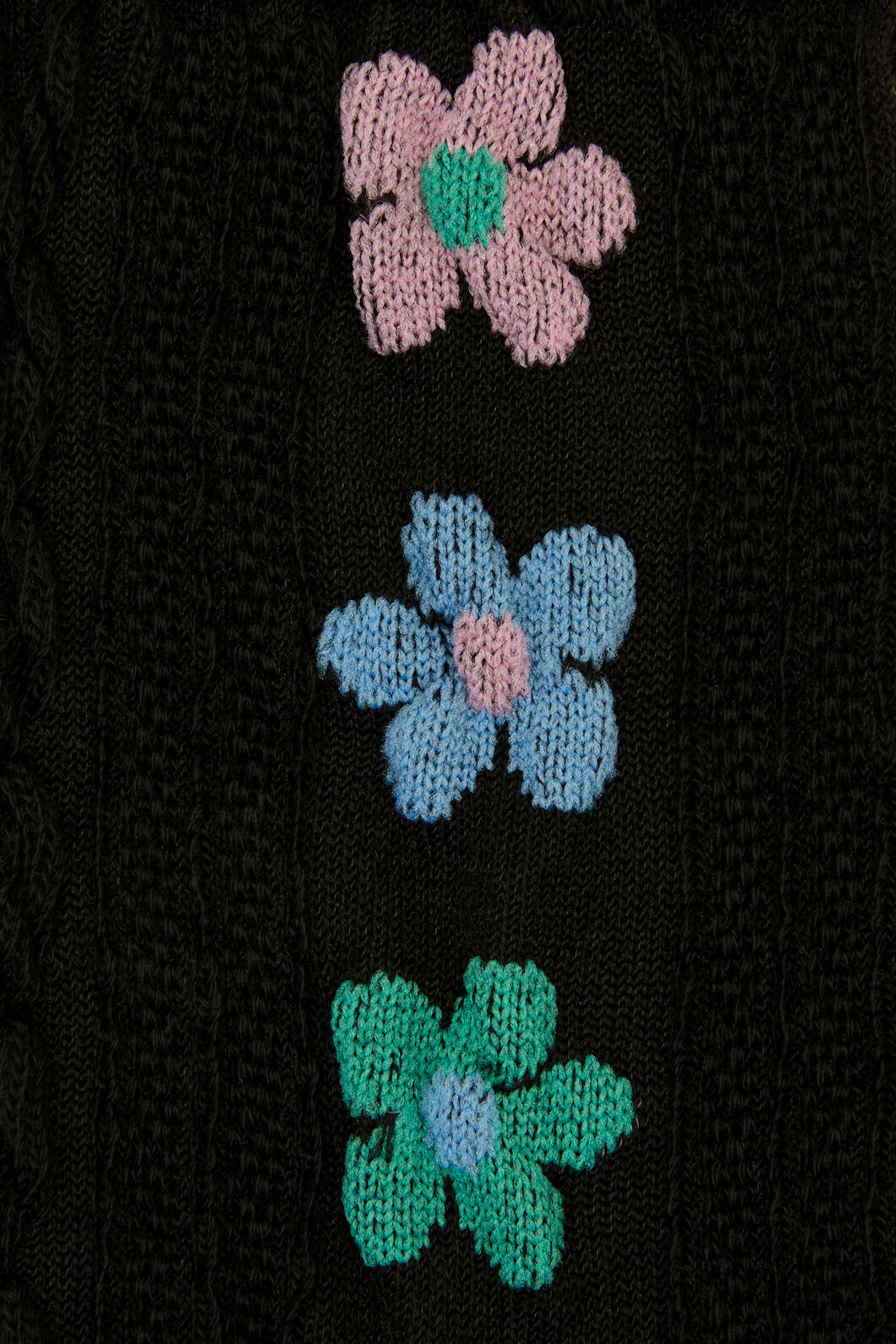 Princess Highway - Black Flower Chain Sock - black