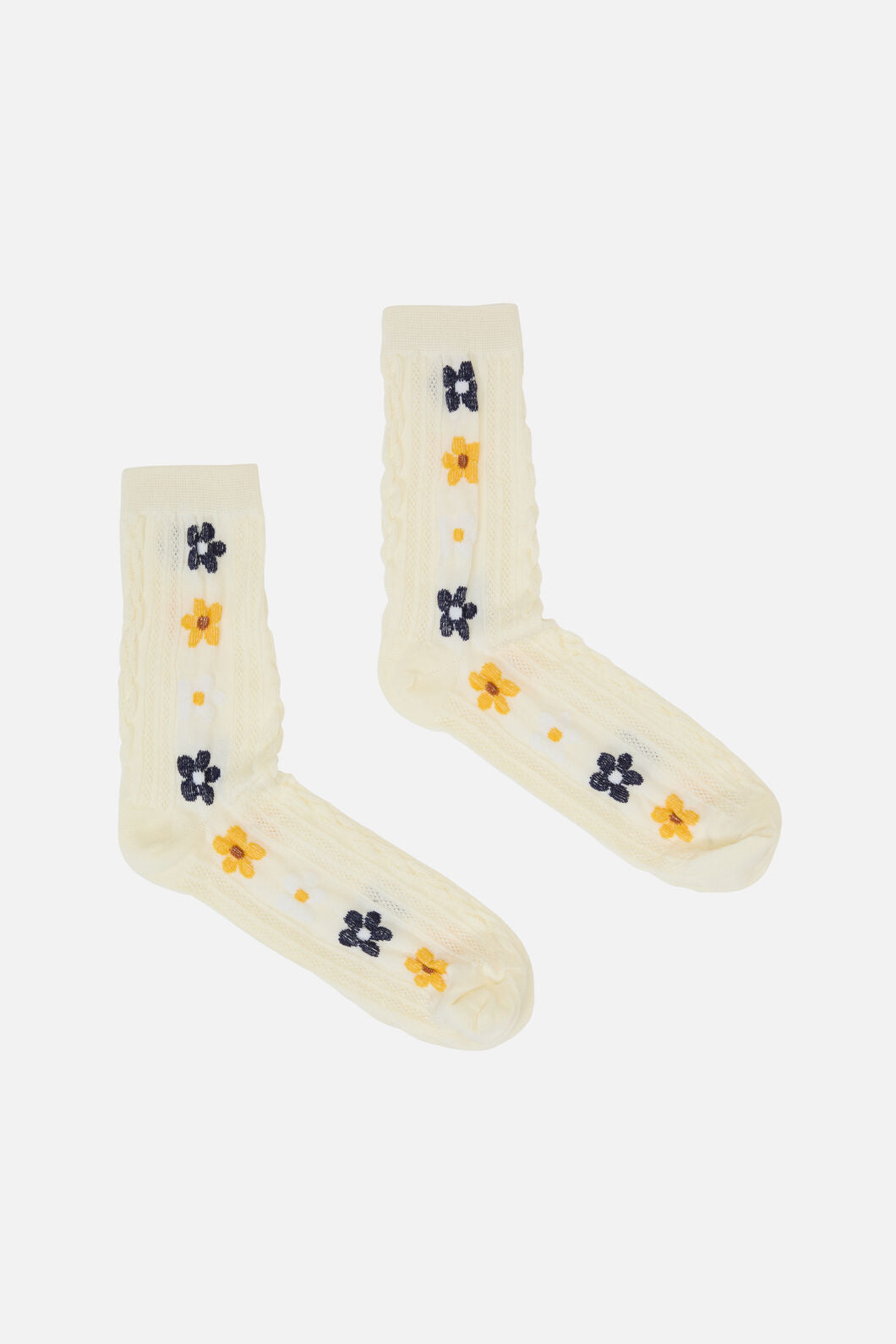 Princess Highway - Cream Flower Chain Sock - cream