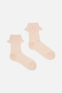Princess Highway - Pointelle Lace Frill Sock - pink