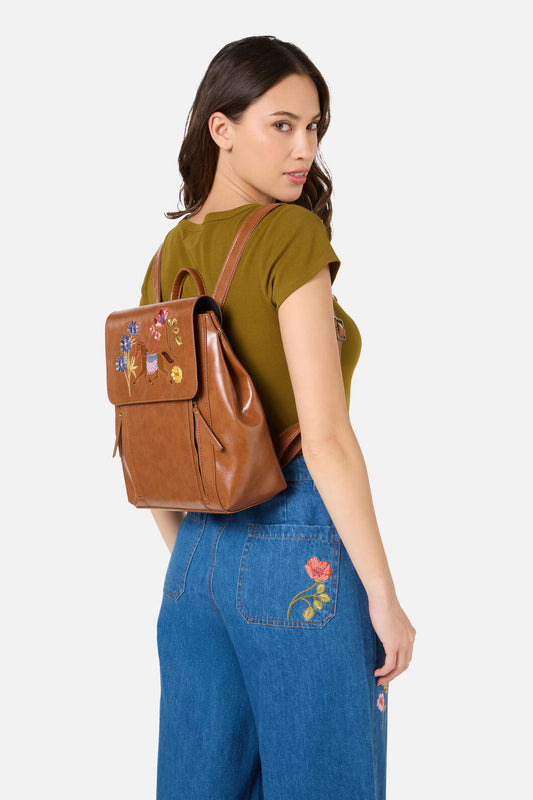 Princess Highway - Fancy Horse Embroidery Backpack - tan