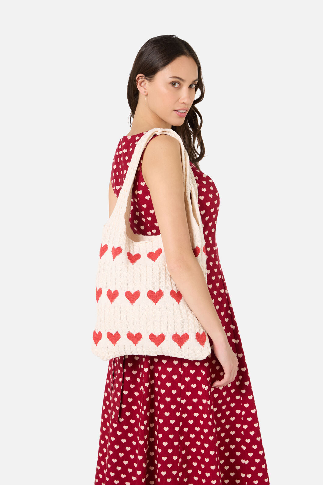 Princess Highway - Knitted Sweet Heart Bag - cream