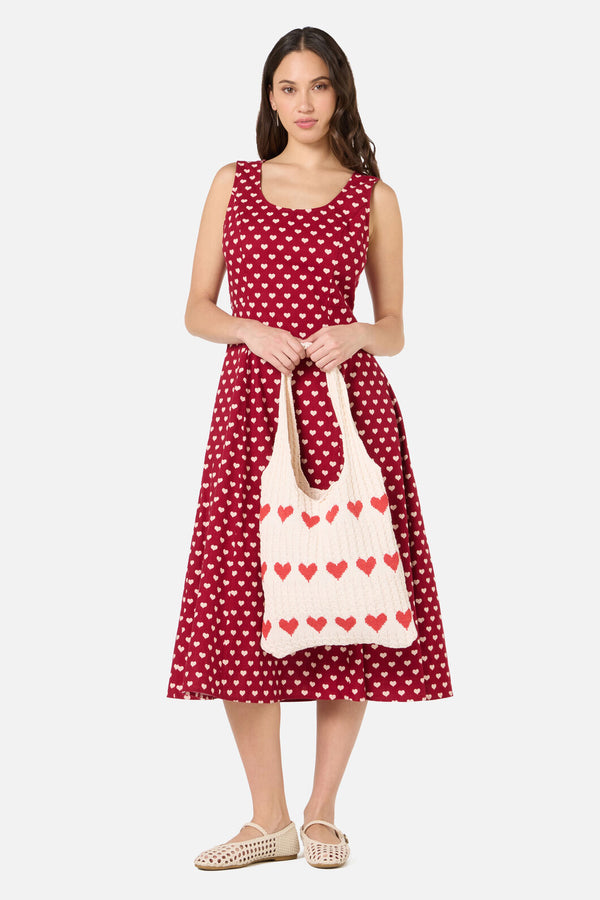 Princess Highway - Knitted Sweet Heart Bag - cream