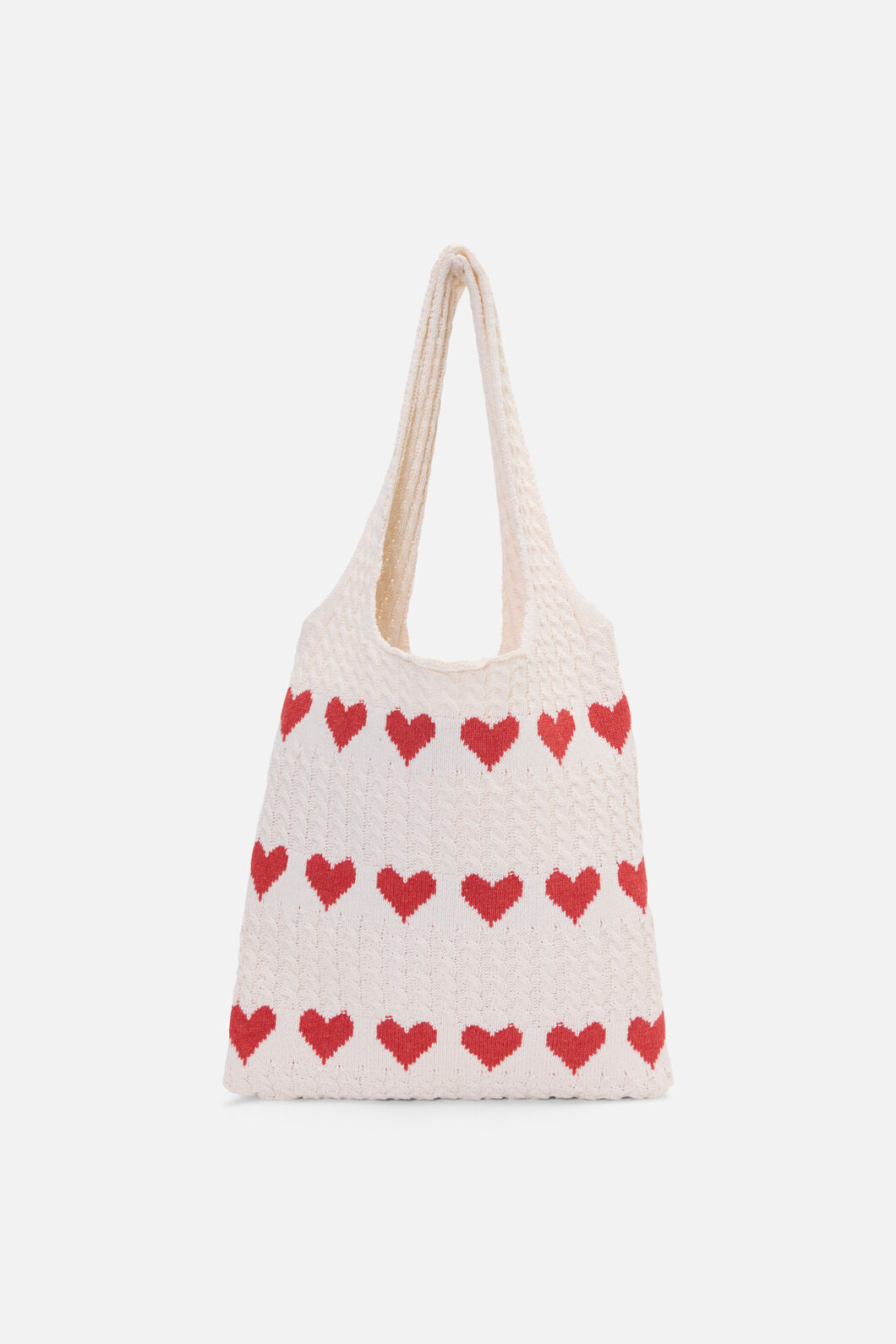 Princess Highway - Knitted Sweet Heart Bag - cream