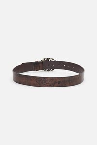 Princess Highway - Bee Buckle Embossed Belt - chocolate