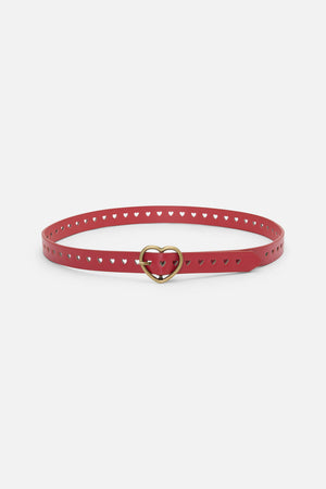 Princess Highway - Sweet Heart Buckle Belt - red