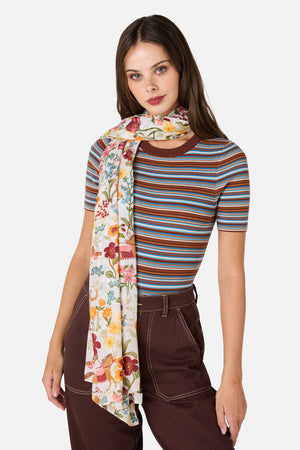 Princess Highway - Fancy Horses Soft Scarf - cream