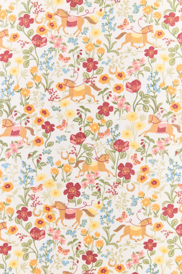 Princess Highway - Fancy Horses Soft Scarf - cream