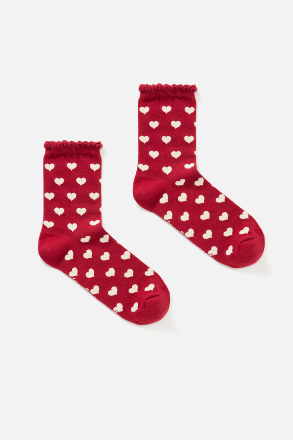 Princess Highway - Sweet Heart Socks - red