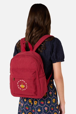 Princess Highway - Honey Bee Cord Backpack - dark-red