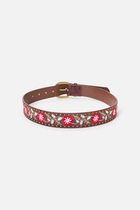 Princess Highway - Embroidered Velvet Belt - chocolate