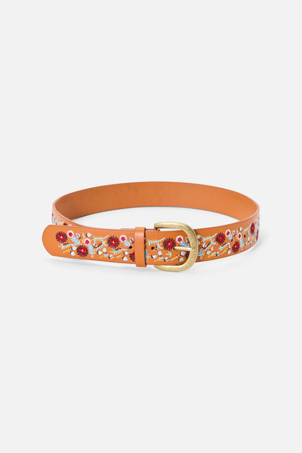 Princess Highway - Flower Embroidered Belt - tan