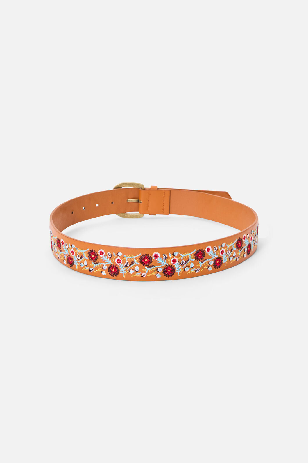 Princess Highway - Flower Embroidered Belt - tan