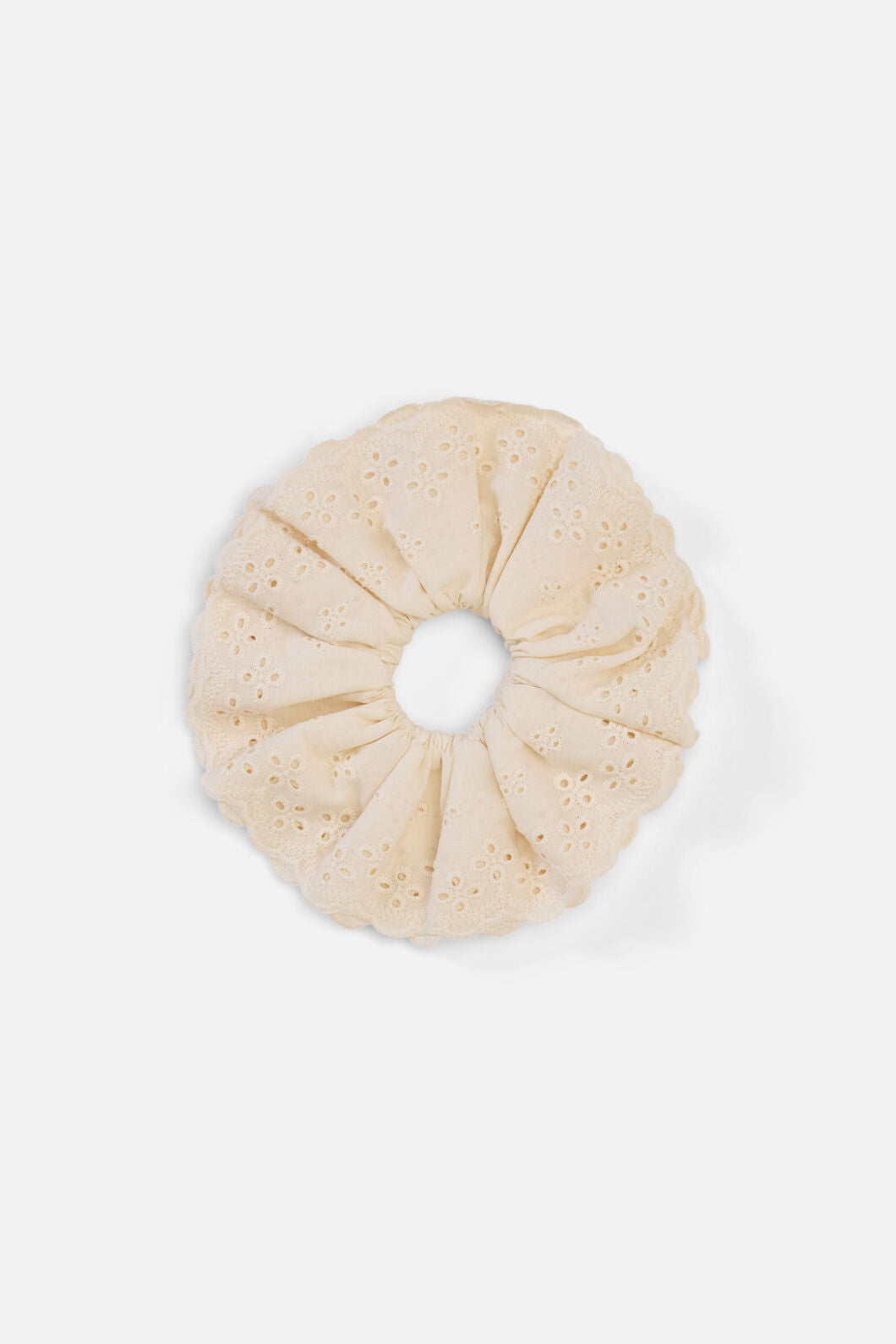 Princess Highway - Broderie Anglaise Wide Scrunchie - cream