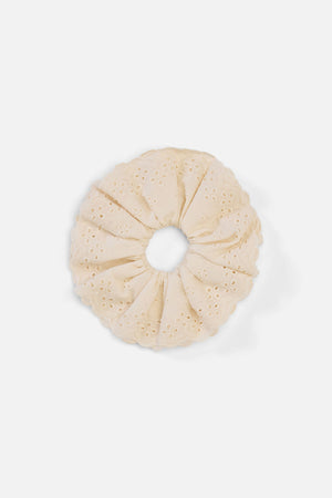 Princess Highway - Broderie Anglaise Wide Scrunchie - cream