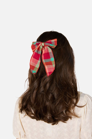 Princess Highway - Piper Check Barrette Bow - pink
