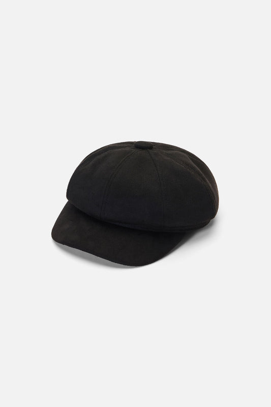Princess Highway - Black Faux Suede Baker Boy - black