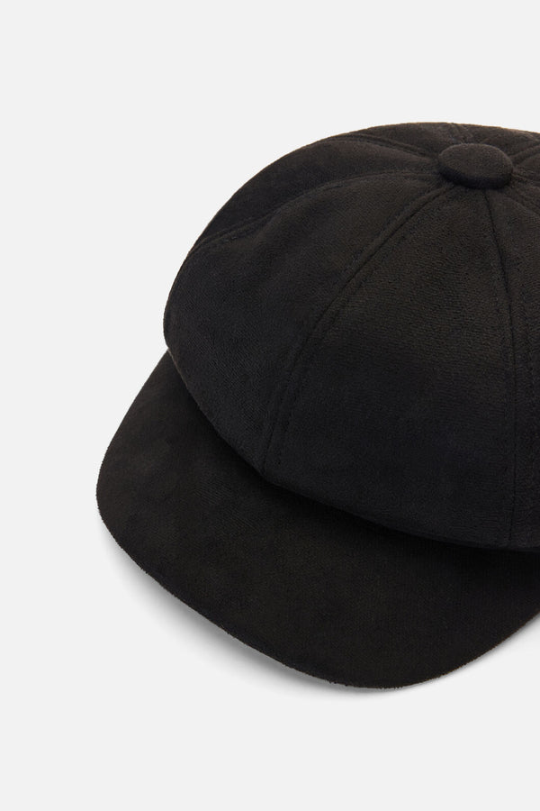 Princess Highway - Black Faux Suede Baker Boy - black