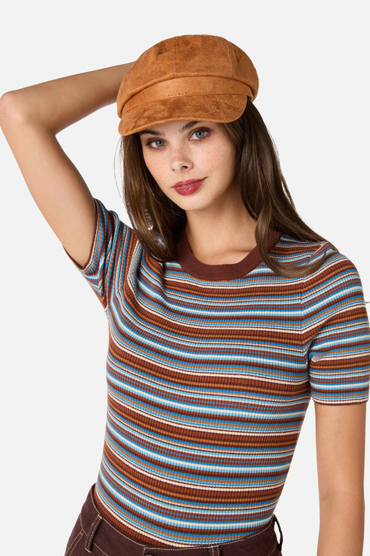 Princess Highway - Tan Faux Suede Baker Boy - tan