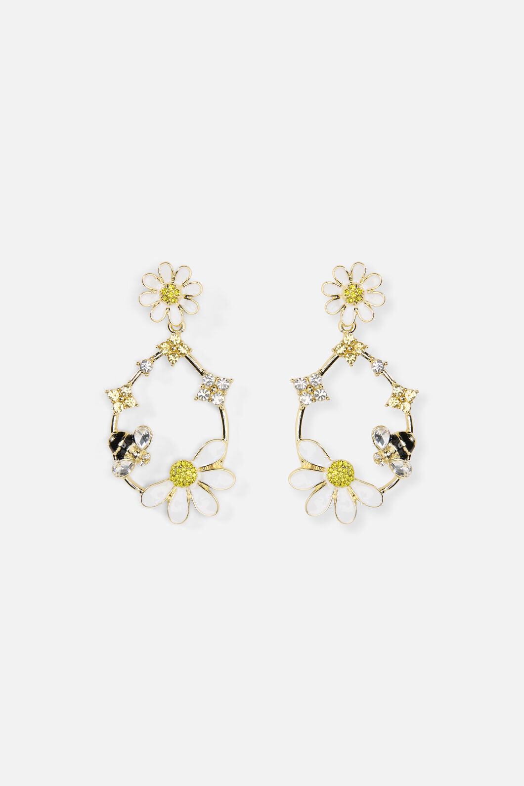 Princess Highway - Bee & Flower Drop Earrings - gold