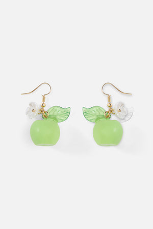 Princess Highway - Flower & Apple Earrings - green