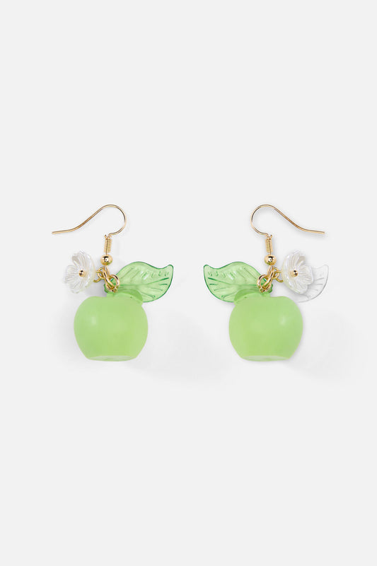 Princess Highway - Flower & Apple Earrings - green