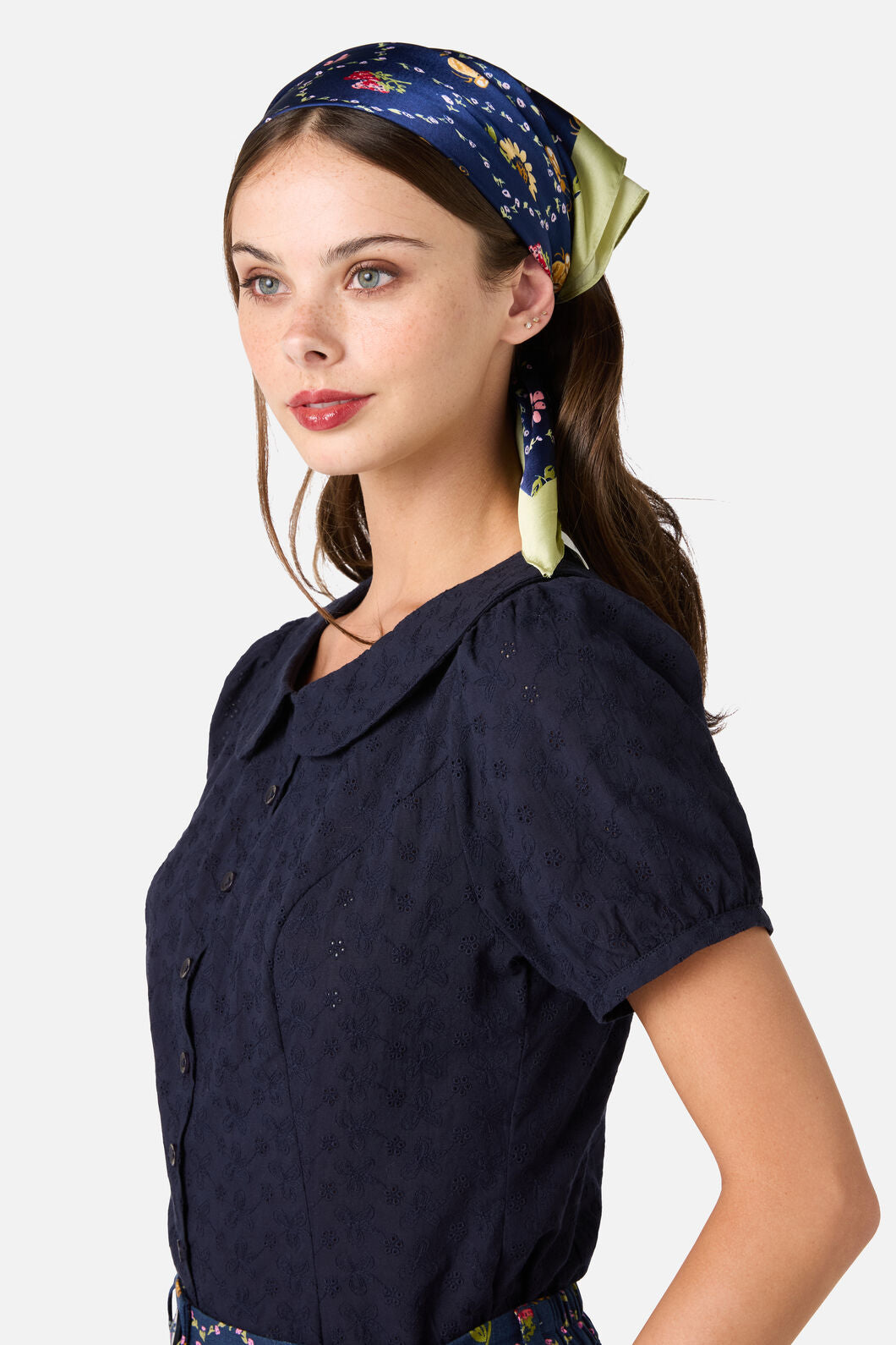 Princess Highway - Honey Bee Satin Scarf - navy