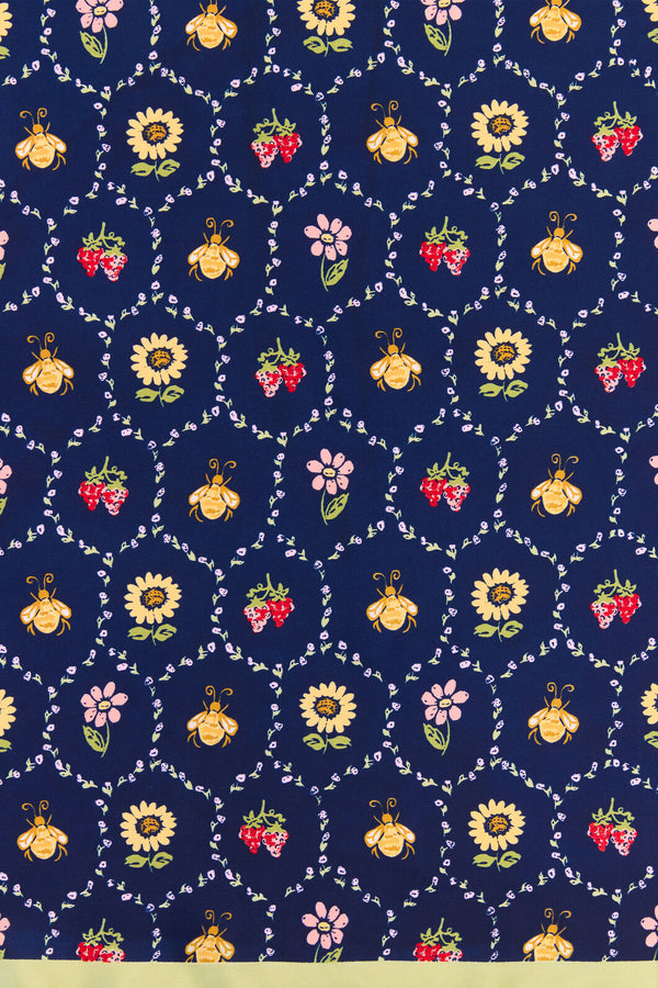 Princess Highway - Honey Bee Satin Scarf - navy