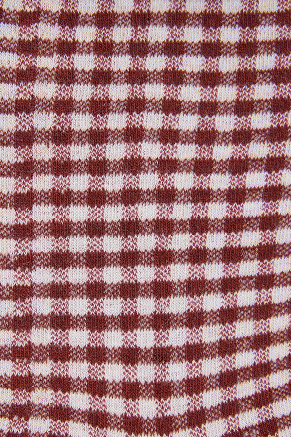 Princess Highway - Red Check Ankle Sock - dark-red