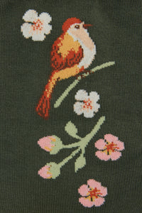 Princess Highway - Apple Blossom Bird Sock - olive