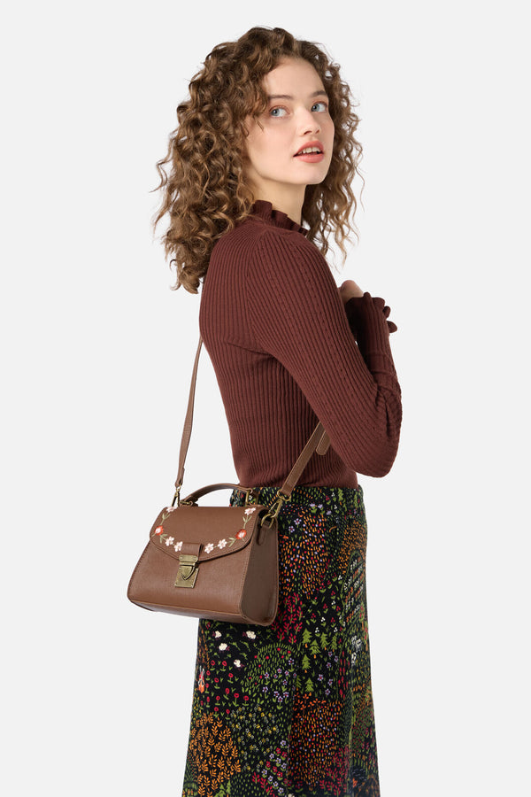 Princess Highway - Embroidered Garden Bag - chocolate